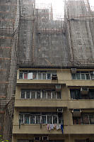 Bamboo Enclosed Building Behind Old Building