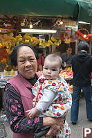 Claira And Great Grandmother At Market