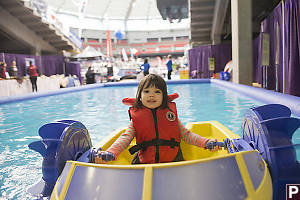 Claira In Her Paddle Boat