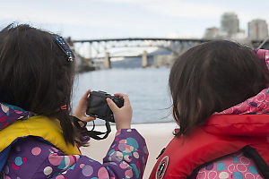 Getting Ready To Take Photo Of Two Bridges