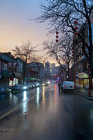Gradient Sky With Wet Road