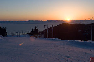 Sun Going Down Over Power Lines