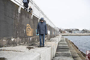 Grumpy Grandpa On Breakwater