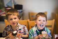 Boys Eating Cupcakes