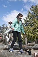 Nara Walking On Log