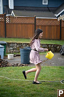 Claira Running After Eggs