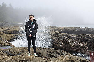 Claira With Crashing Wave