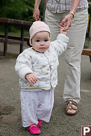 Claira Walking With Grandma