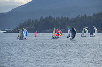 Sailboats With Ferry Leaving Fullford Harbour