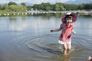 Claira Walking In Trout Lake