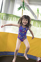 Claira Bouncing On Trampoline