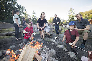 Cooking Marshmallows Over Campfire