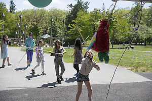 Lined Up To Hit Pinata