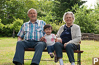 Nara And Great Grandparents On Bench