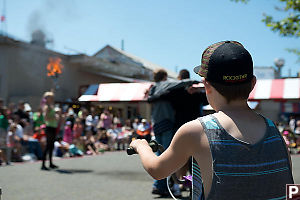 Justin Watching Fire Performance