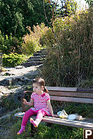 Nara Eating Lunch On A Bench