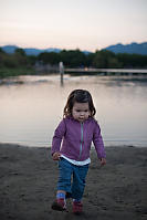 Nara Walking Up Beach