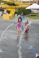 Nara And Dad In A Water Fight