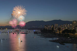 Three Colours At Start Of Fireworks