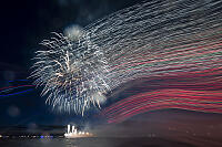 Abstract Fireworks Red And White Right