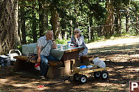 Dad And Evelyn At Picnick Table