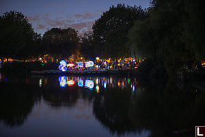 Lights Reflected In Lake