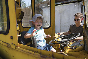 Beau And Andrew With Tractor