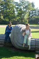 Mom And Helen On Sculpture
