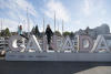 Nara And Claira On Canada Sign