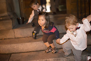 James Leading The Charge Down The Stairs