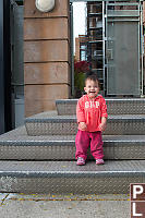 Claira On The Metal Stairs