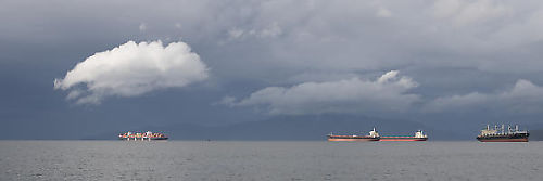 Freighters Before Storm