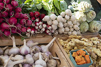 Wooden Boxes Of Produce