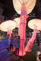 Kids Under Lit Mushroom