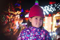 Nara With Christmas Lights Behind