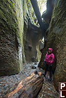 Helen Standing In Slot Canyon
