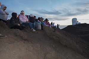 Crowd Waiting For Sunset