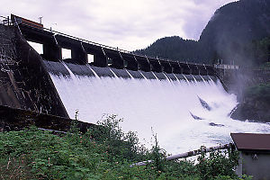 Spill from Link Lake Dam at Ocean Falls