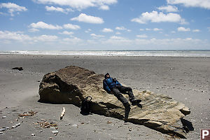 David Lying On Rock