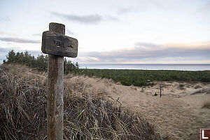 Trail Sign In Sand Dunes