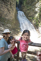 Helen And Kids At Margaret Falls