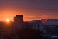 Sun Hitting The Horizon Towards Sun